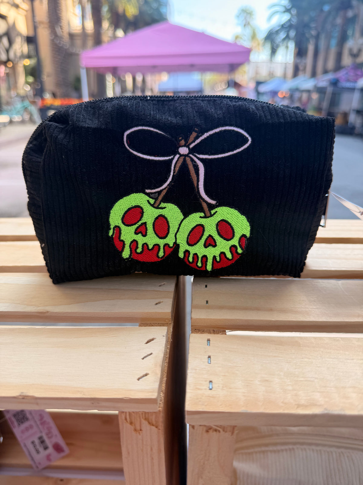 Poison Apple Cherries Snow White Embroidered Zipper Pouch