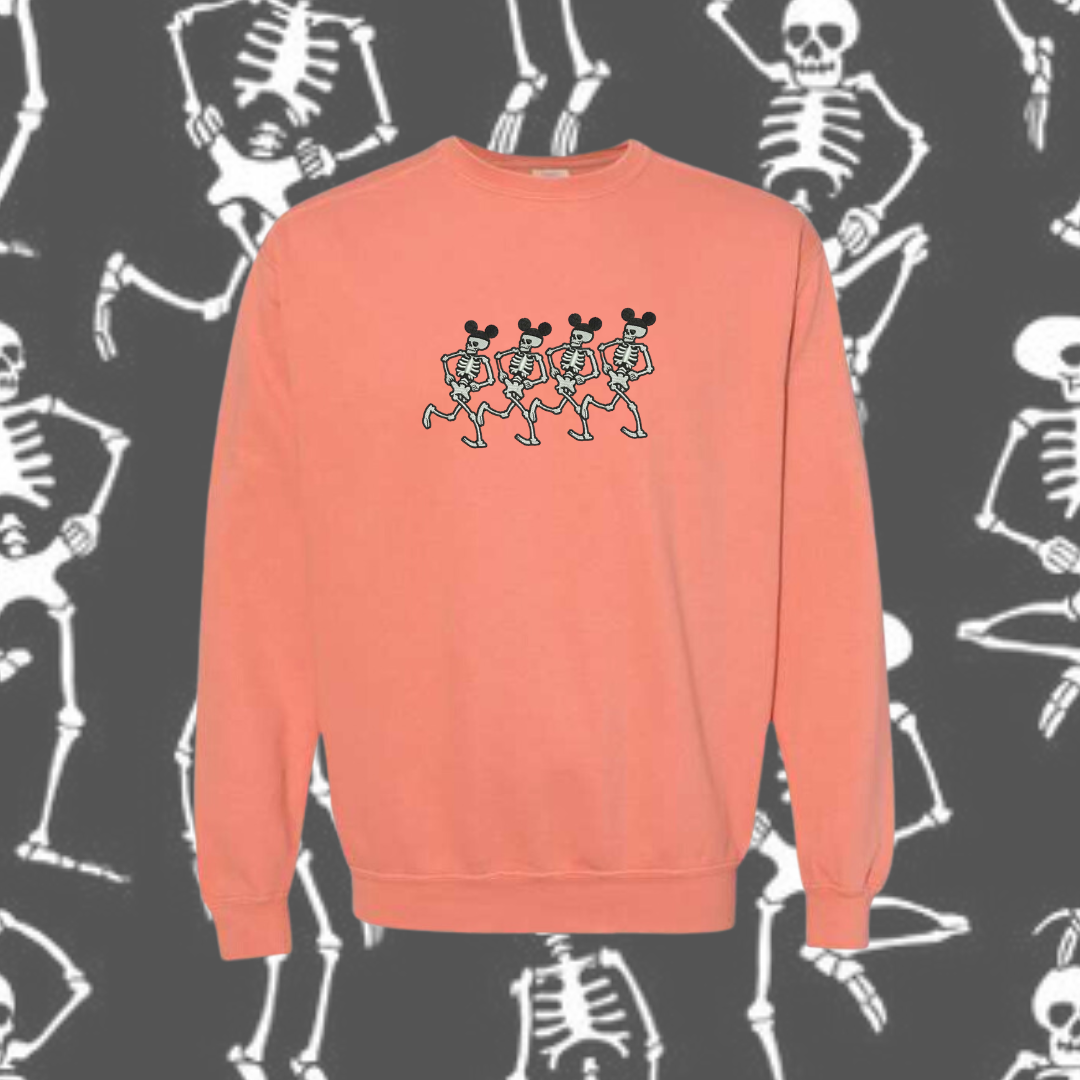 Dancing Skelingtons Embroidered Crewneck