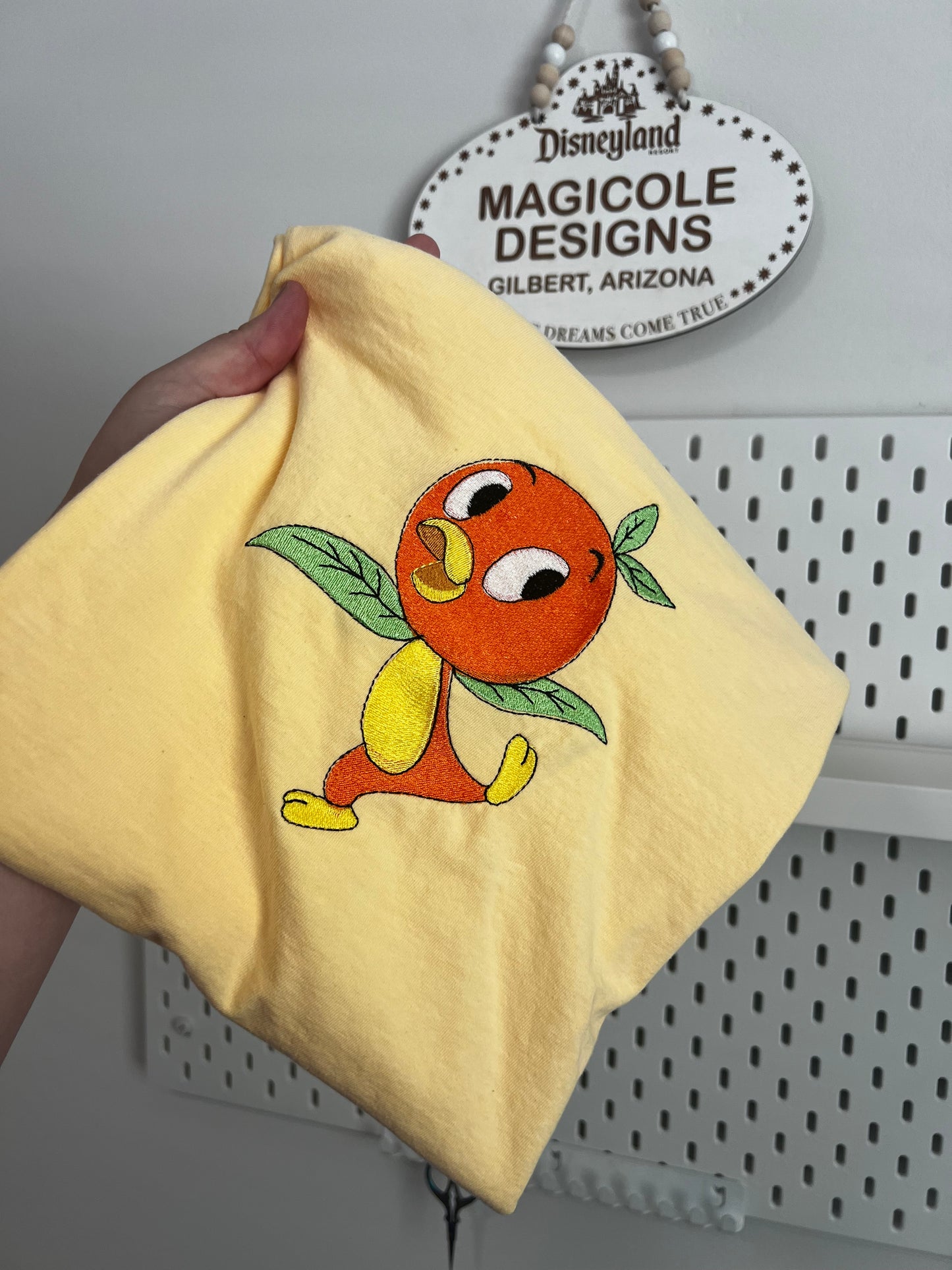 Orange Bird Embroidered T-Shirt