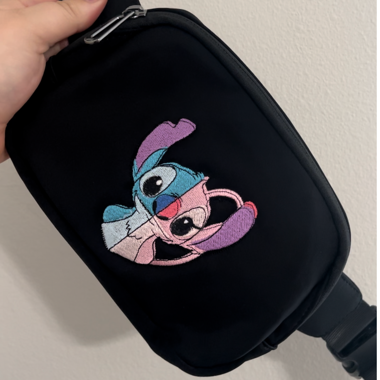 Stitch/Angel Embroidered Fanny Pack