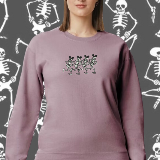 Dancing Skelingtons Embroidered Crewneck