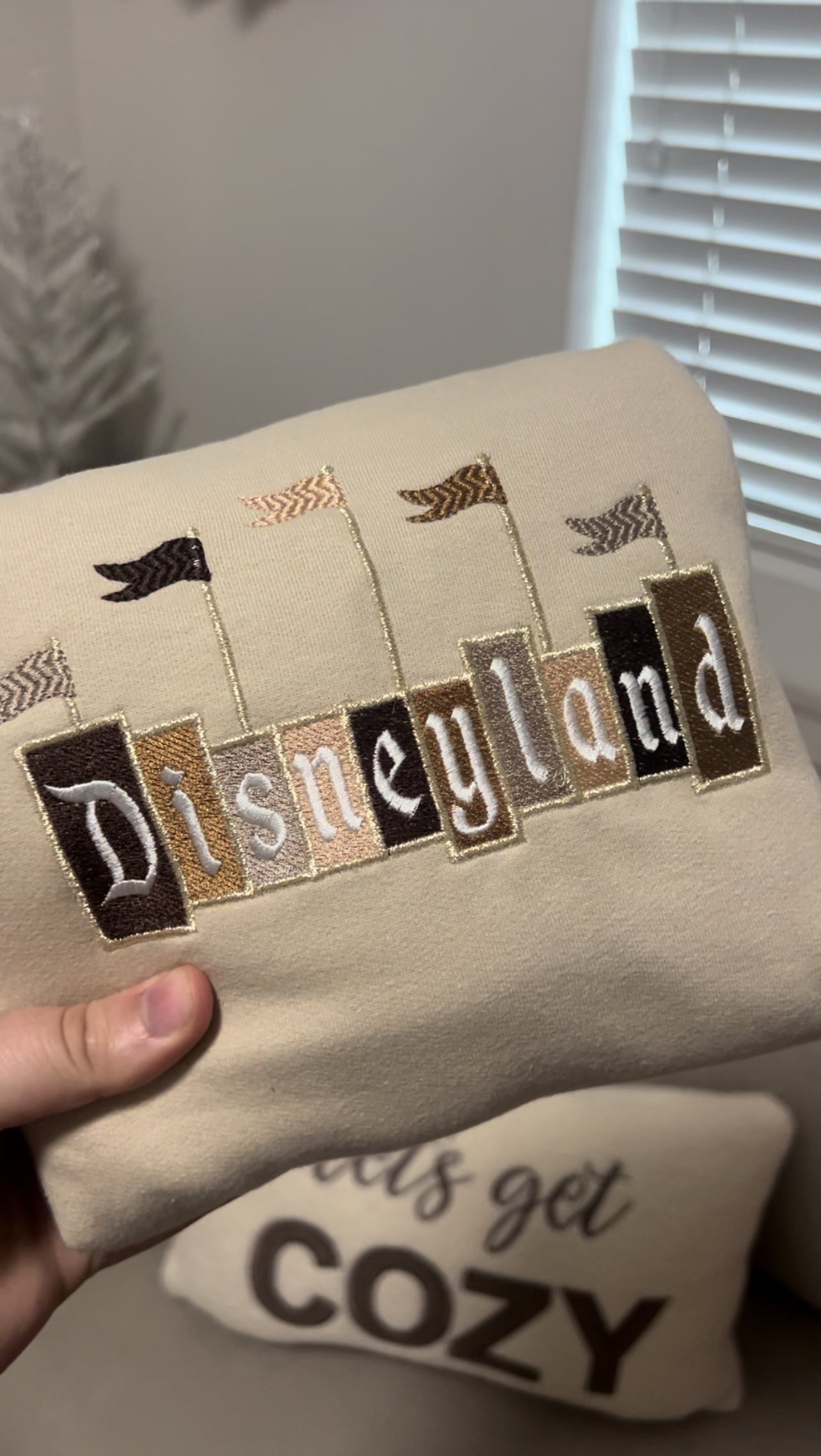 Dark Neutral Marquee Sign Embroidered Crewneck