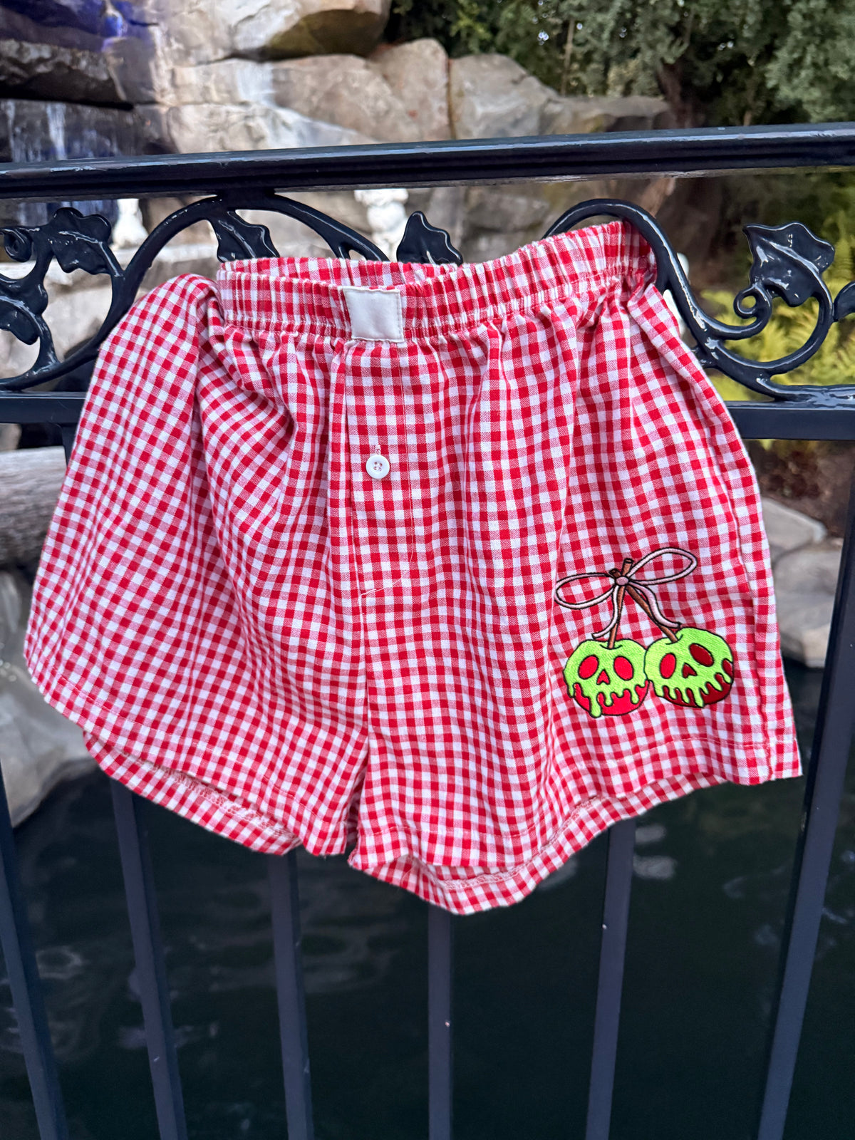 Snow White Poison Apple Embroidered Boxer Shorts
