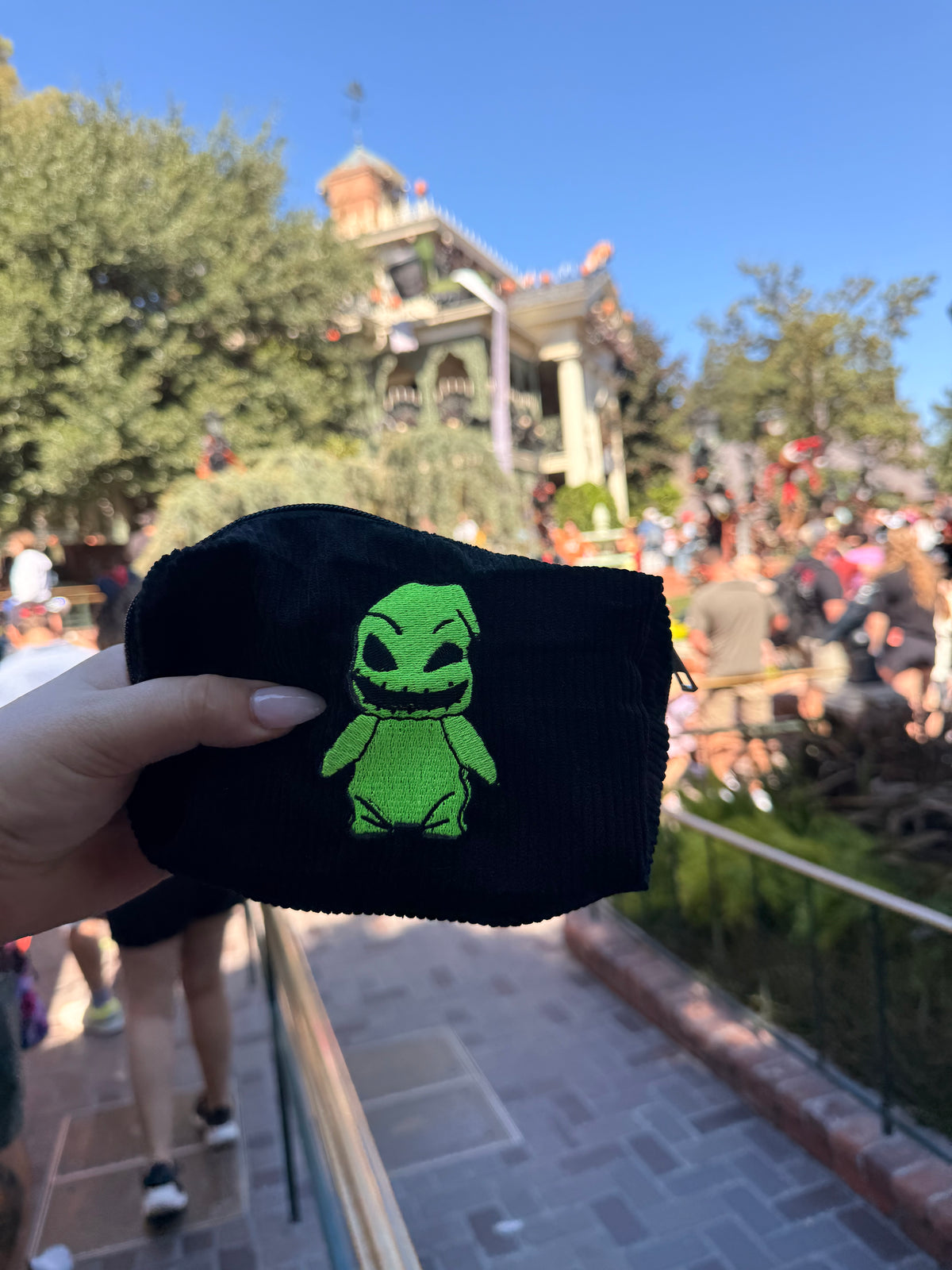 Oogie Boogie embroidered zipper makeup bag