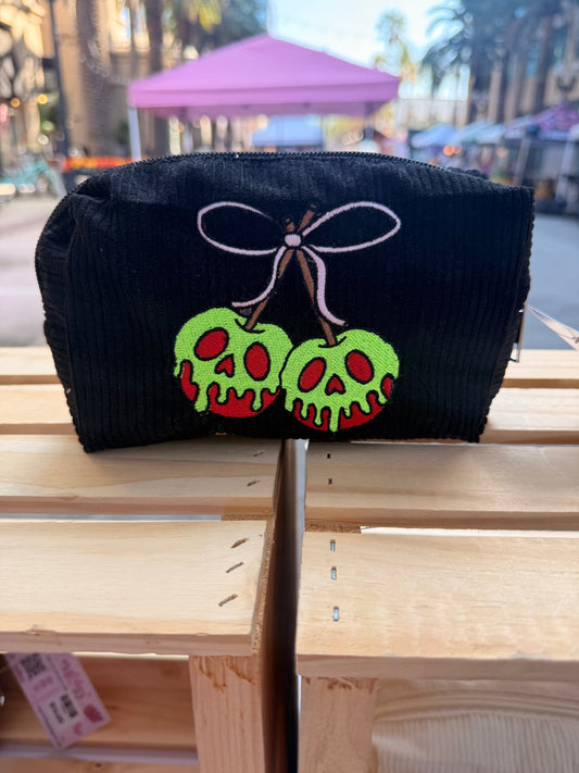 Poison Apple Cherries Snow White Embroidered Zipper Pouch
