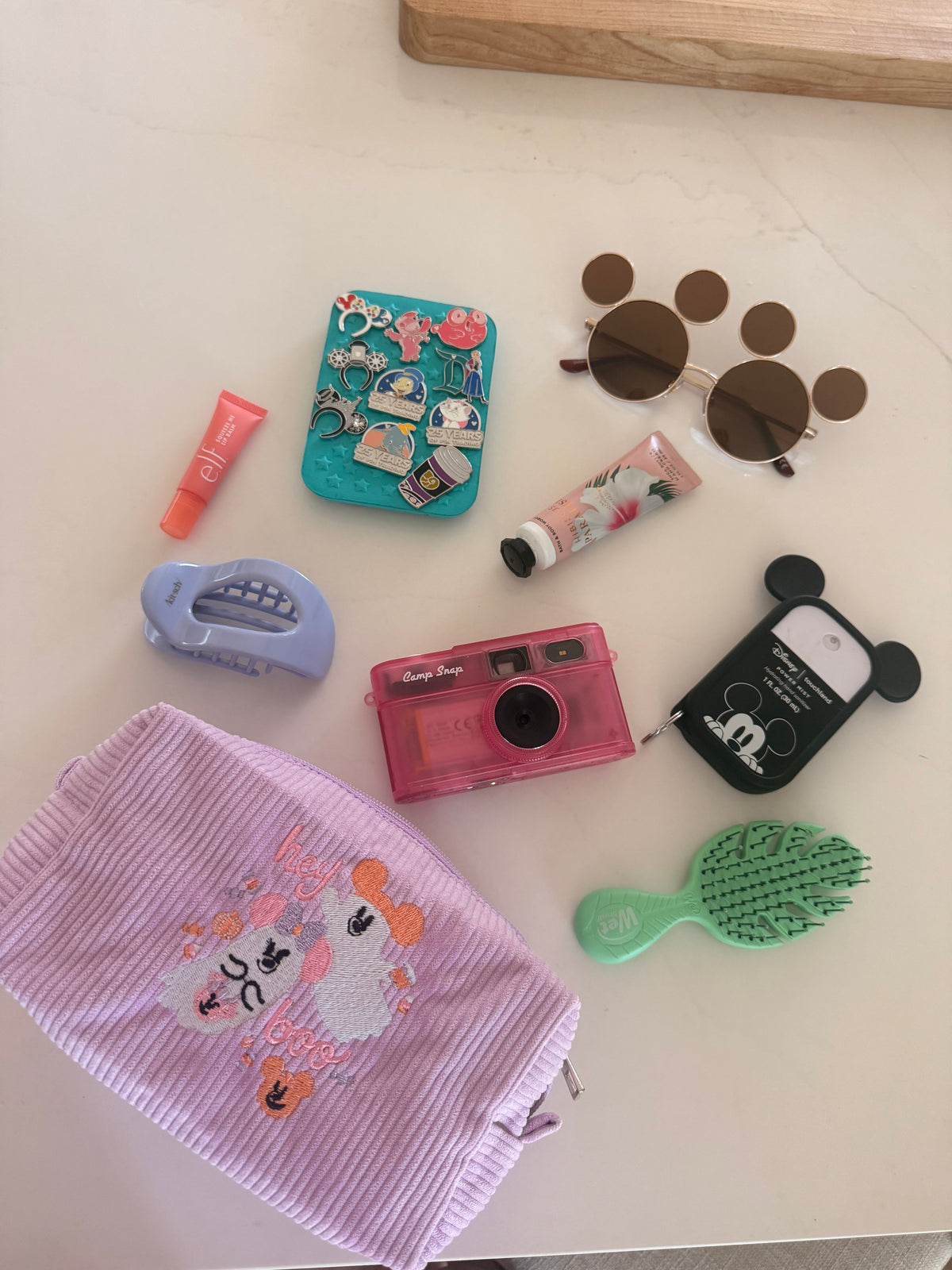 Hey Boo Mickey and Minnie Ghost Embroidered Zipper Pouch