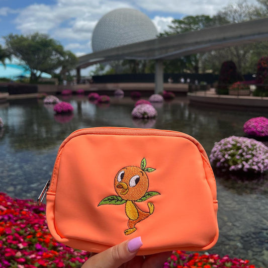 Orange Bird Embroidered Fanny Pack