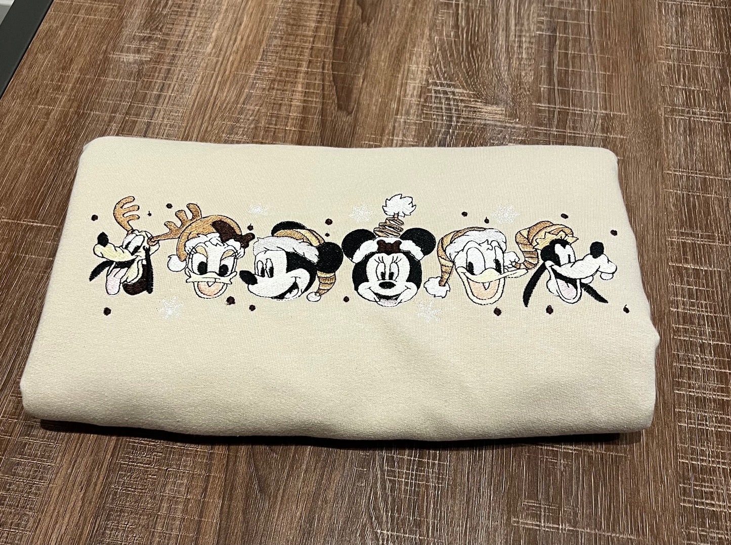 Neutral Main Mouse and his Friends Christmas Embroidered Crewneck