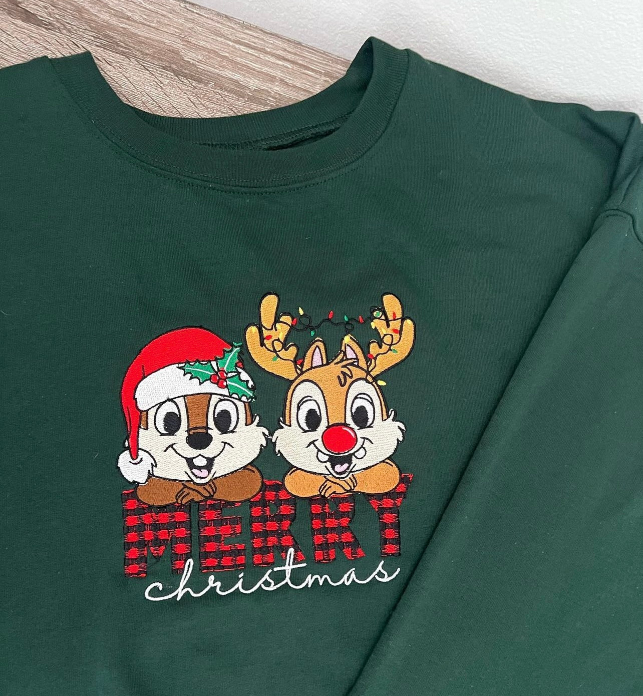 Chipmunk Christmas Embroidered Crewneck