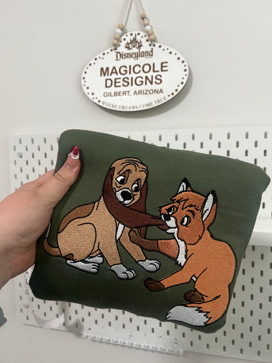 Fox and the Hound Embroidered Crewneck