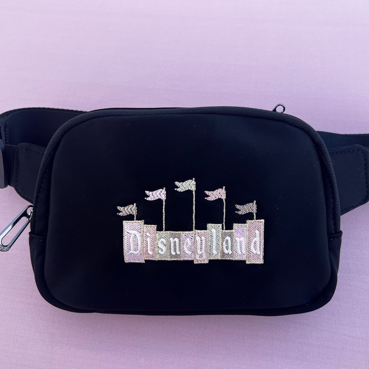 Neutral Disneyland Sign Embroidered Fanny Pack