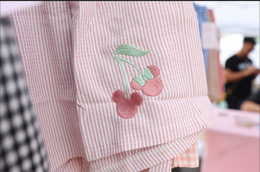 Mickey and Minnie Cherries Embroidered Boxer Shorts