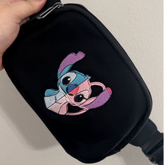 Stitch/Angel Embroidered Fanny Pack