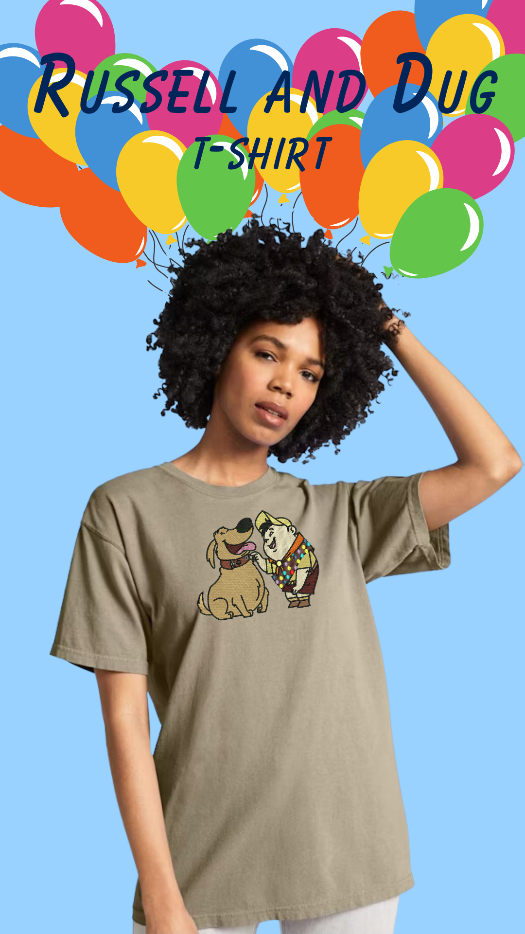 Russell and Dug Embroidered T-Shirt