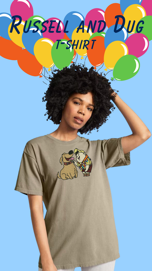 Russell and Dug Embroidered T-Shirt