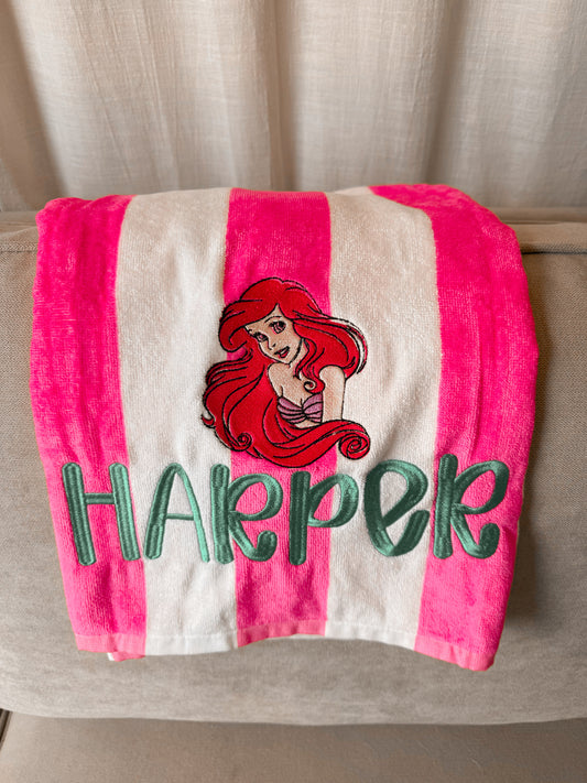 Ariel Embroidered Beach Towel