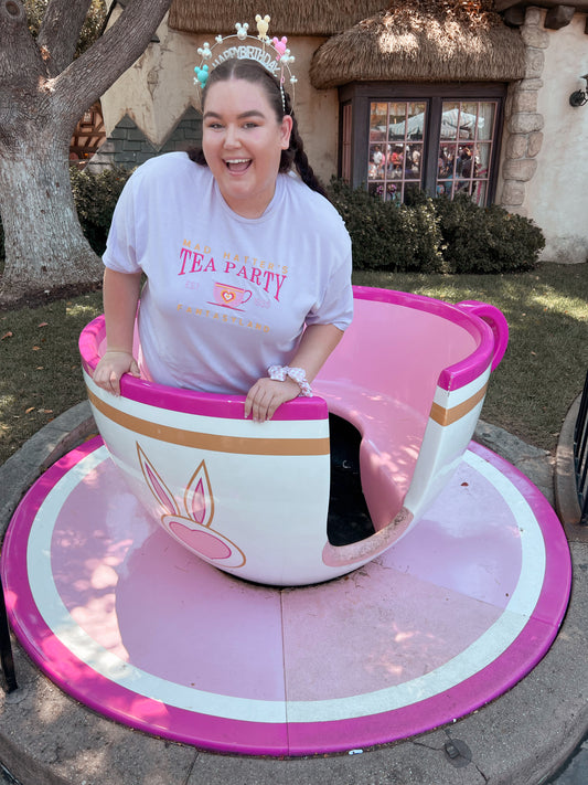 Tea Cups Embroidered T-Shirt