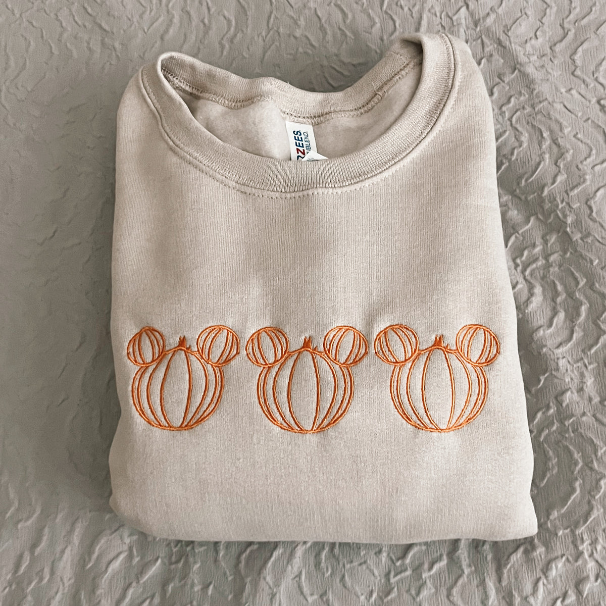 Classic Minimalistic Pumpkin Embroidered Crewneck