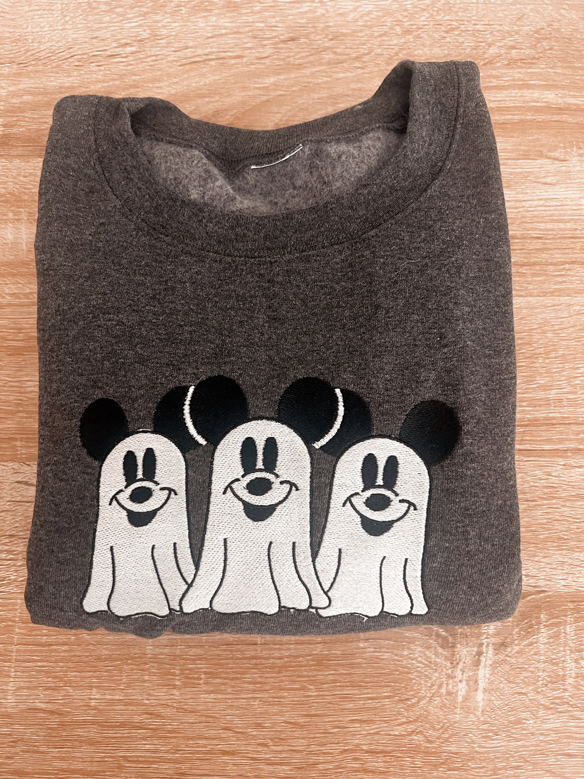 Classic Glow in the Dark Ghost Embroidered Crewneck